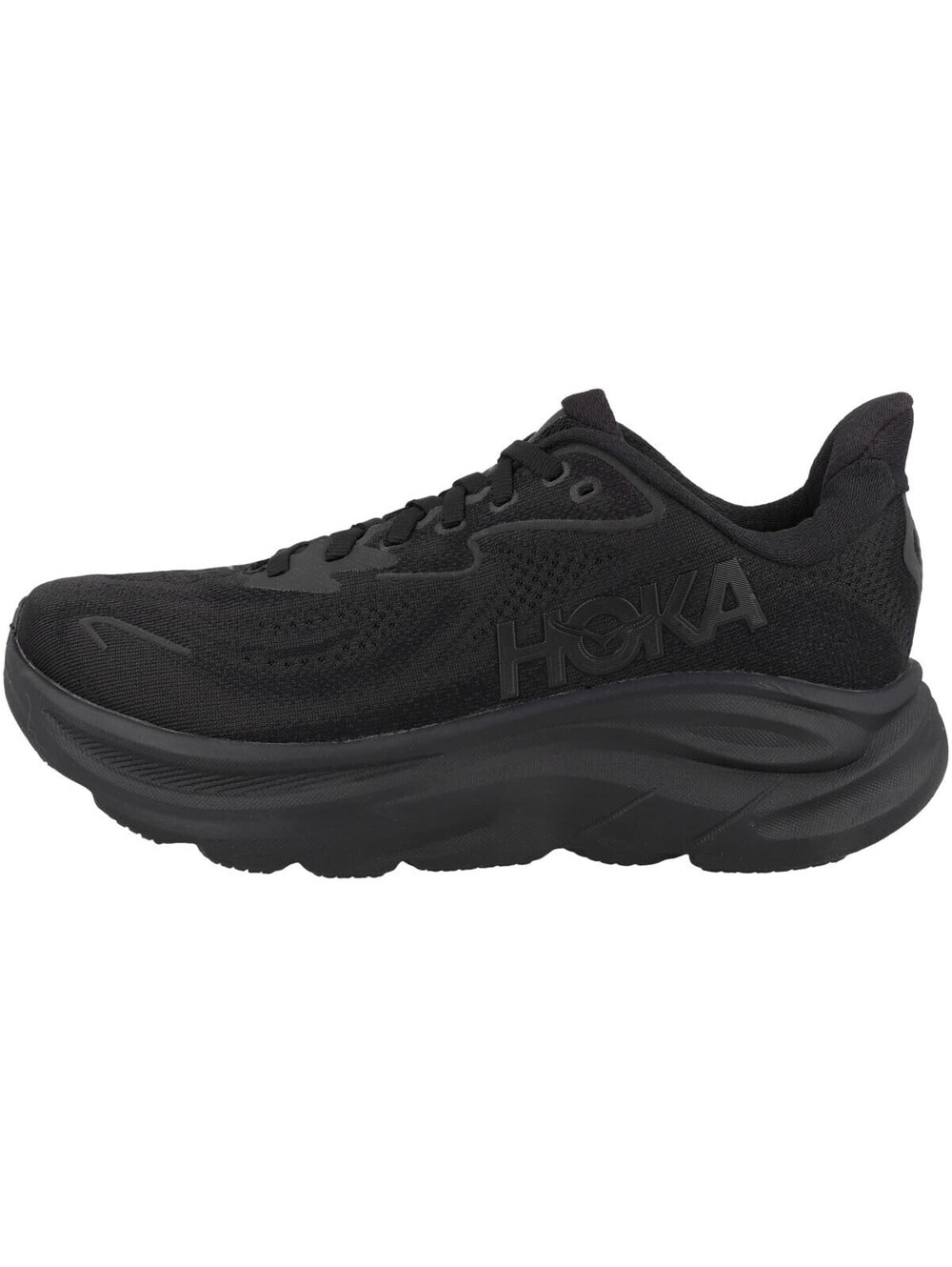 Hoka Women's Clifton 10 Black/Black 8 Wide